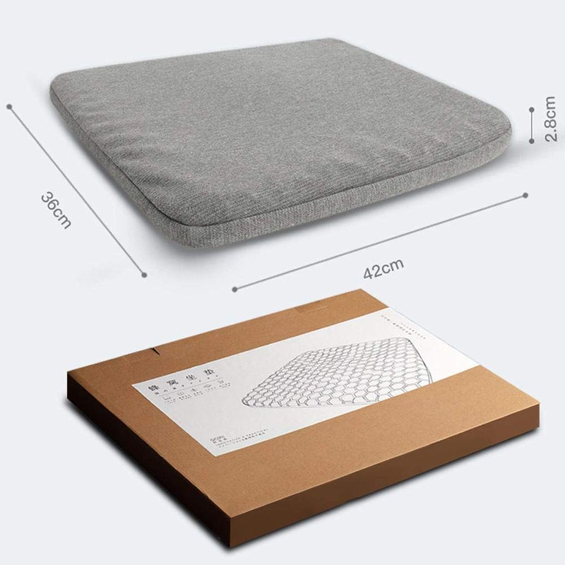 Gel Seat Cushion with Non Slip Chair Pad Cover Breathable Honeycomb Prevents Soft Seat Pad Sweaty Bottom for Office Car Wheelchair, Egg Chair Cushion Pain Relieve Fatigue Back,Sciatica - Image 5