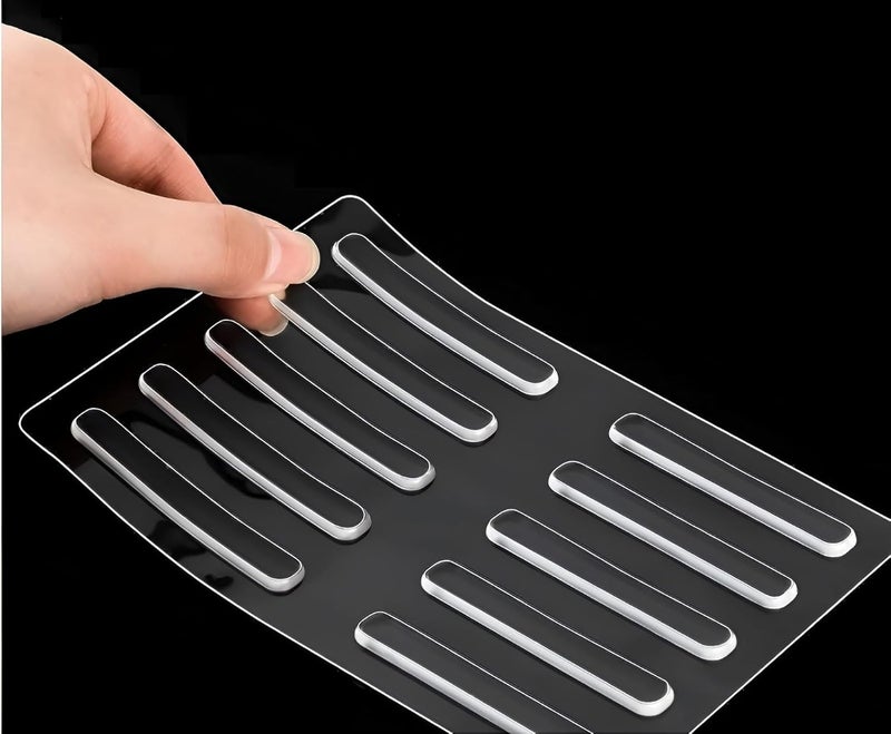 ONICORN Silicon Anti Slip Self Adhesive wall protector Cabinet door guard Noise Dampening bumpers furniture crash pads Furnitures Protection Bumper Rubber Stripes 50 PCS Transparent - Image 1