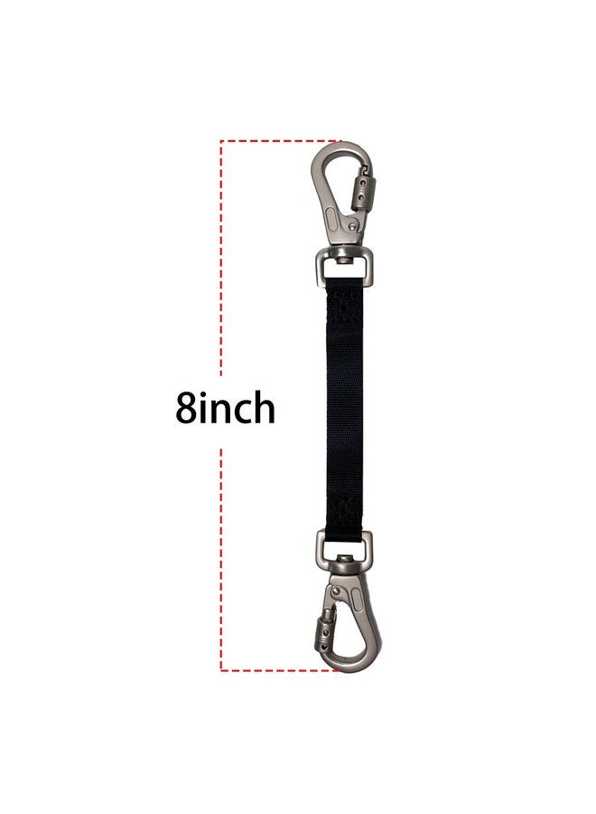 Heavy Duty Double Ended Collar Backup Clip for Dog Harnesses, Lockable Safety Clip for Prong Collar with Gentle Nylon Webbing - Image 2