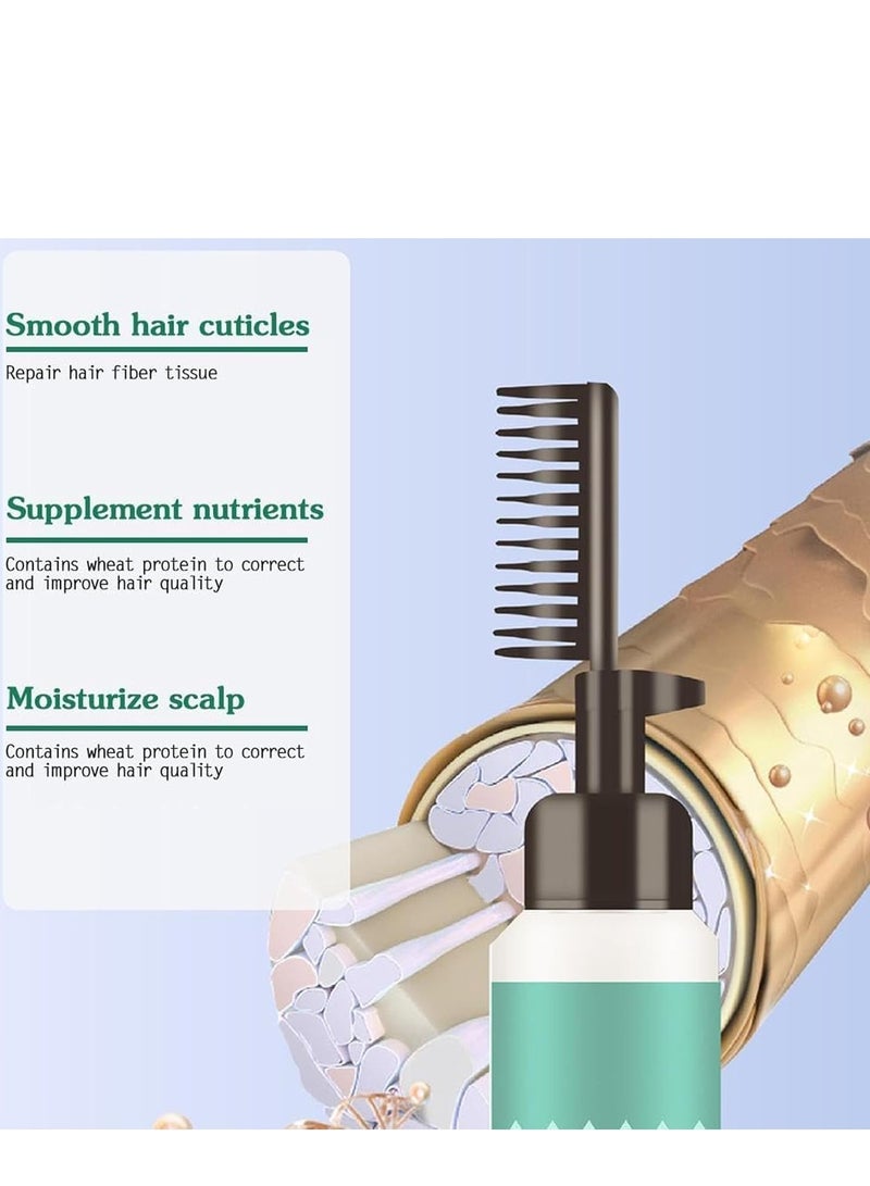 Protein Correction Hair Straightener Cream with Comb, Second Hair Straightening Cream, Hair Straightener Comb, Protein Correcting Hair Straightening Cream, Silk and Gloss Hair Cream (260ml) - Image 2