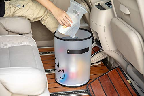 Moradiya Fresh Collapsible Laundry Basket,Waterproof Round Plastic Large Clothes Basket Laundry Hamper with Handles, Cute Cartoon Kids Nursery Laundry Basket,Baby Gift (White) - Image 5