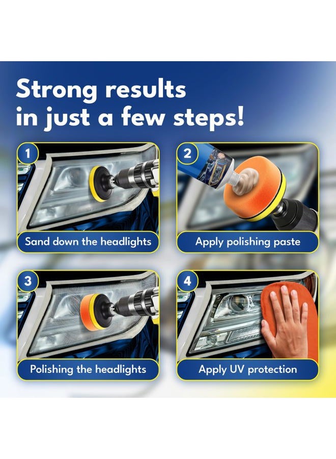 ATG Full Headlight Restoration Kit | Renew Cloudy Lights with Polish and UV Protection | Headlight Polish | Headlight Cleaner and Restorer Kit | Headlight Restore - Image 3