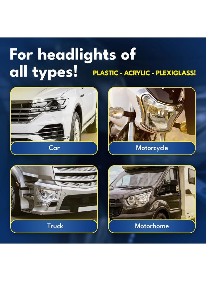 ATG Full Headlight Restoration Kit | Renew Cloudy Lights with Polish and UV Protection | Headlight Polish | Headlight Cleaner and Restorer Kit | Headlight Restore - Image 5