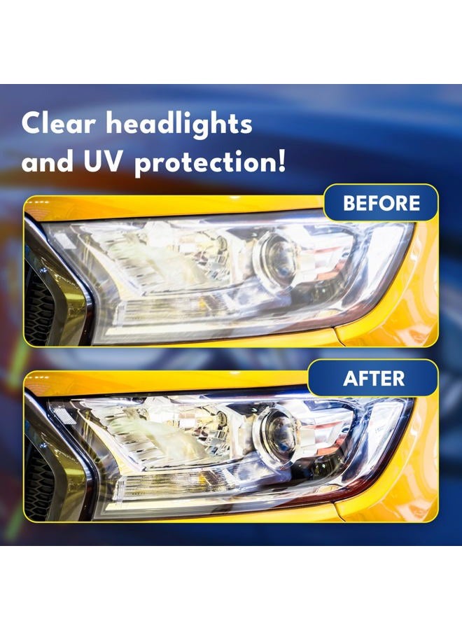 ATG Full Headlight Restoration Kit | Renew Cloudy Lights with Polish and UV Protection | Headlight Polish | Headlight Cleaner and Restorer Kit | Headlight Restore - Image 2