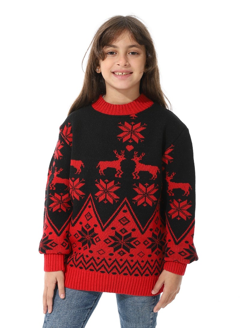 سيزار بلوفر صوف بناتي  مصصم بألوان متعددة - Image 1