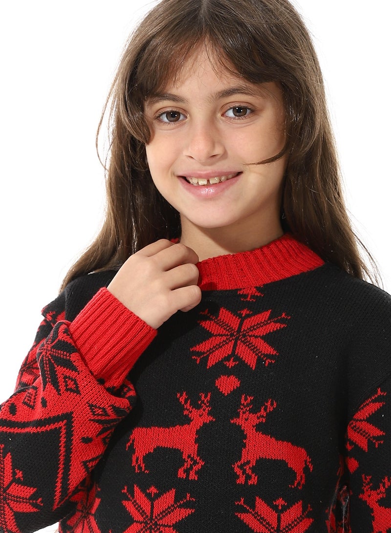 سيزار بلوفر صوف بناتي  مصصم بألوان متعددة - Image 2