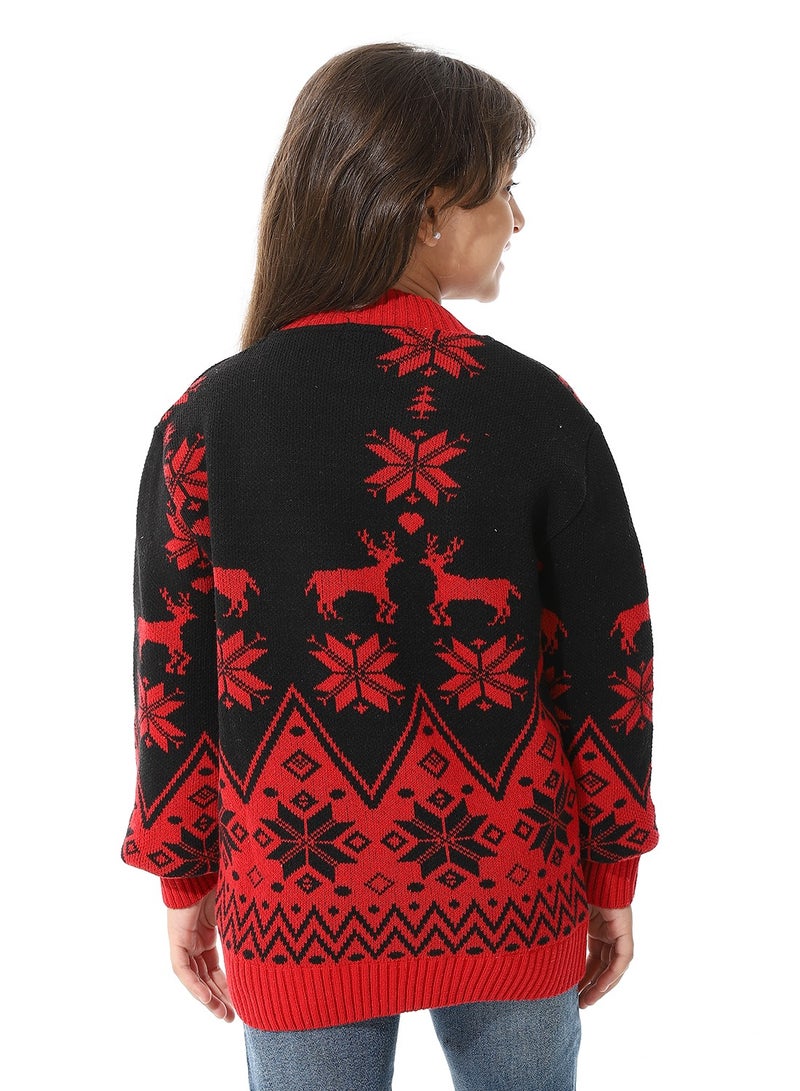 سيزار بلوفر صوف بناتي  مصصم بألوان متعددة - Image 4