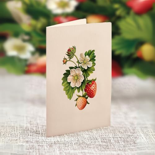 Freshcut Paper Pop Up Cards, Strawberry Blossom, 12 Inch Life Sized Forever Flower Bouquet 3D Popup Greeting Card, Birthday Cards, Thank You Card, Blank Notecard & Envelope - Image 3