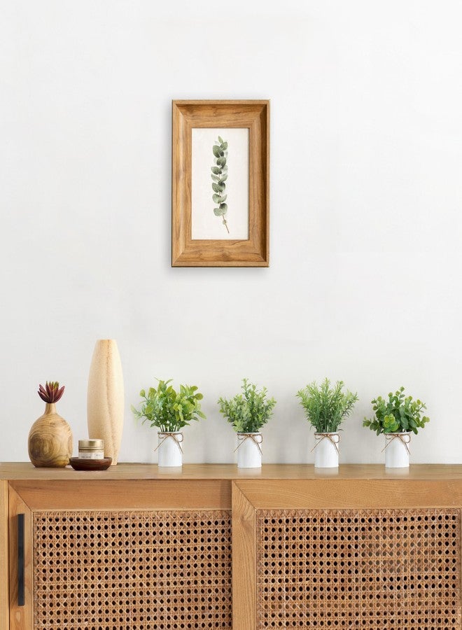Mkono 4 Packs Small Fake Plants in Farmhouse Galvanized Pots Table Centerpiece Mini Potted Artificial Plants Faux Eucalyptus for Shelf Office Rustic Home Decor (White, Mini-6" H) - Image 2