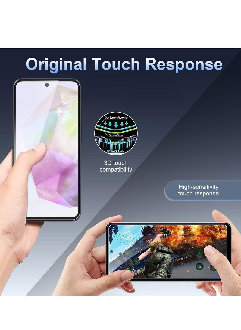 BORTONY Samsung Galaxy A35 5G Screen Protector Pack of 3 Ultra-clear Shatterproof Anti-Scratch Film Bubble Free Full Coverage Tempered Glass For Samsung Galaxy A35 - Image 4