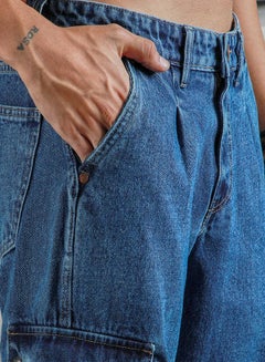 HIGH STAR Mid Rise Regular Fit Jeans with Cargo Pockets by Styli  - Image 5
