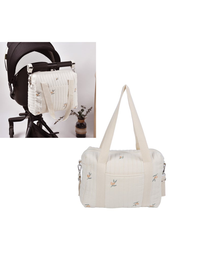 Velaurs - Multifunctional Zipper Embroidered Tote Stroller Storage Diaper Bag - Image 1