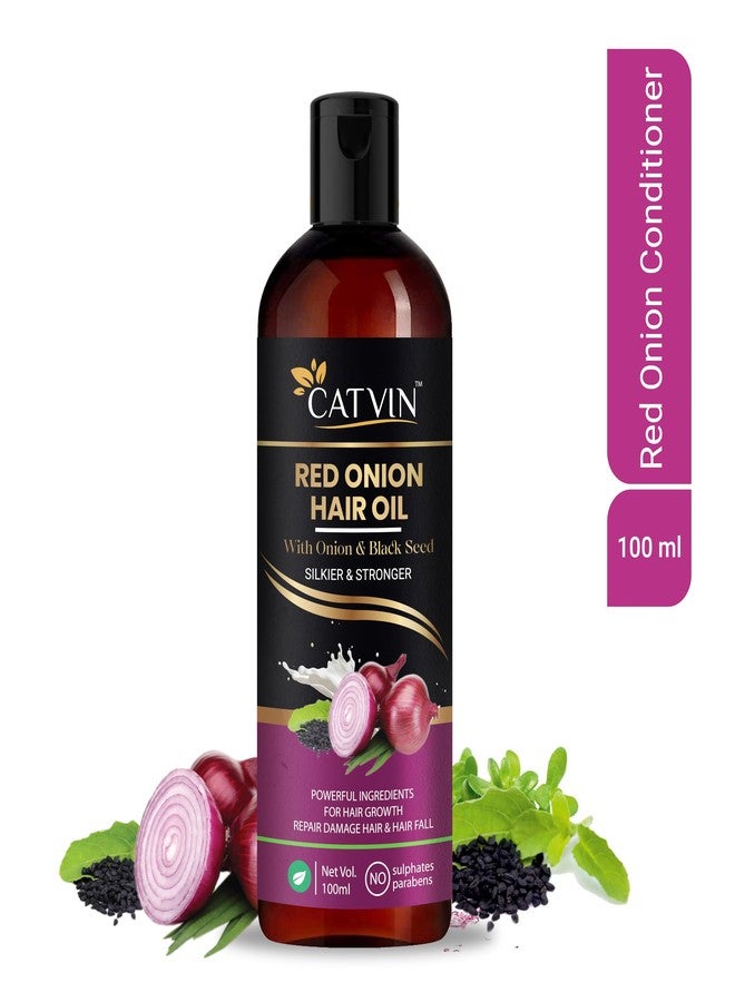 CATVIN Red Onion with Black Seed Hair Oil for Men and Women | Repair Damage Hair and Hair Fall | Promotes Hair Growth - 100 ML - Image 3