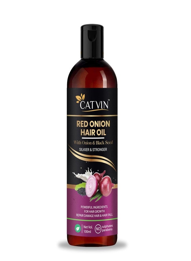 CATVIN Red Onion with Black Seed Hair Oil for Men and Women | Repair Damage Hair and Hair Fall | Promotes Hair Growth - 100 ML - Image 1