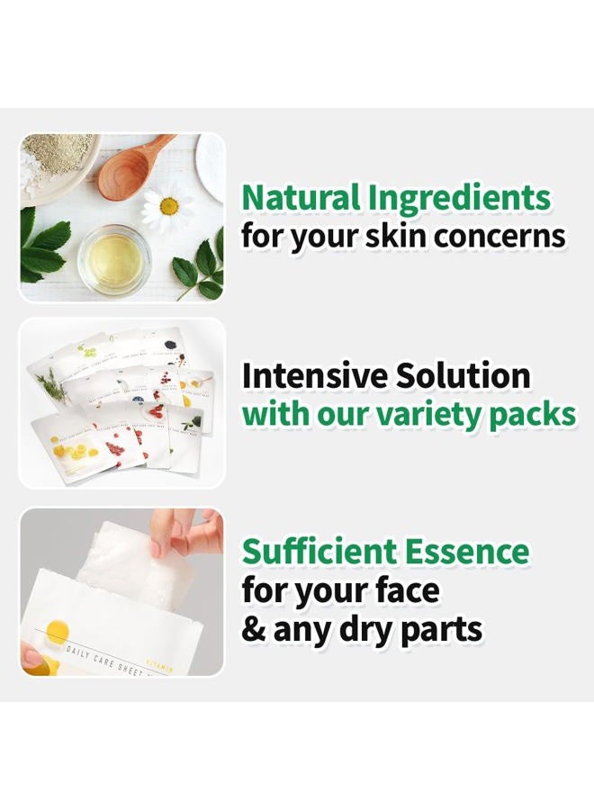 Eunyul [PACK OF 12] Daily Care Facial Sheet Mask Pack 12 types Korean Skincare Hydrating & Nourishing & Natural Ingredients for All Skin Types - Image 3