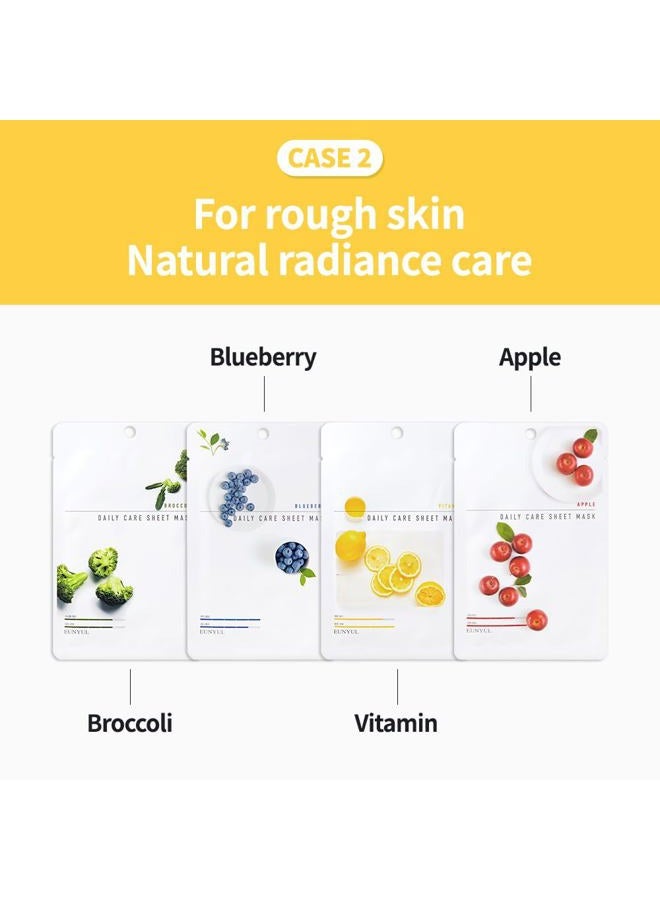 Eunyul [PACK OF 12] Daily Care Facial Sheet Mask Pack 12 types Korean Skincare Hydrating & Nourishing & Natural Ingredients for All Skin Types - Image 5