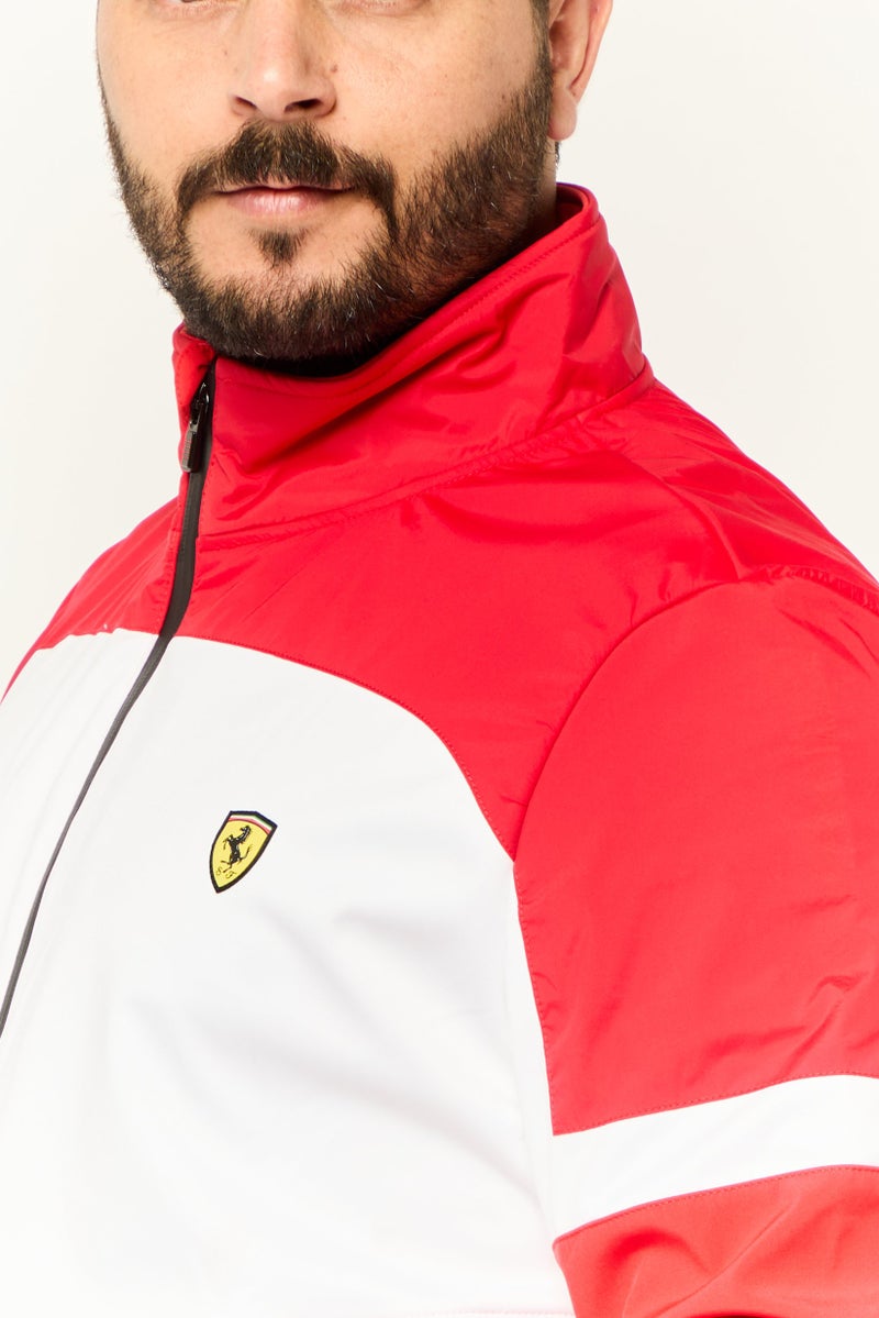 Scuderia Ferrari Men Sportswear Fit Brand Logo Training Jacket, Red/White - Image 3