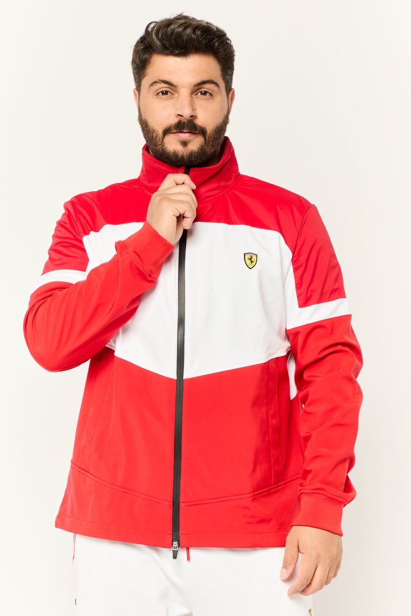 Scuderia Ferrari Men Sportswear Fit Brand Logo Training Jacket, Red/White - Image 1