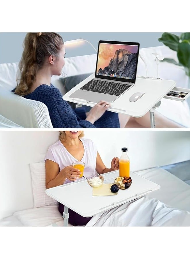 Green Tiger Lap Desk Bed Tray Table,Adjustable Laptop Stand for Bed with USB/Light/Fan/Drawer,Portable Laptop Desk Table for Bed/Couch/Sofa/Reading/Writing，Bed Trays for Eating and Laptops (Gray) - Image 3