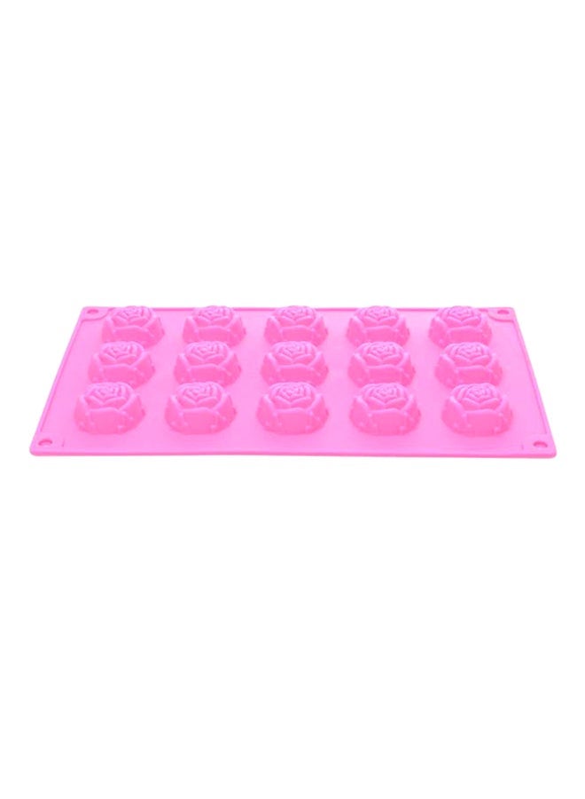 NIBEMINENT Multipurpose Rose Bake Mold Pink 11x10x1inch - Image 1