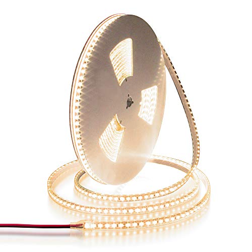 ALITOVE LED Strip Lights Warm White Waterproof 32.8ft 1200 LEDs 2835 SMD 24V DC 3500K Outdoor LED Flexible Ribbon for Kitchen Bedroom Garden Under-cabinet Backyard Hallways(No Power Supply & Adhesive) - Image 1