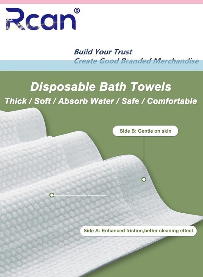ركان 25 عبوة من مناشف الحمام التي تستخدم لمرة واحدة، منشفة للجسم من القطن الخالص مع امتصاص قوي للماء، منشفة للجسم من القطن الخالص محمولة للسفر والفنادق والرحلات والتخييم، 70 × 140 سم - Image 5