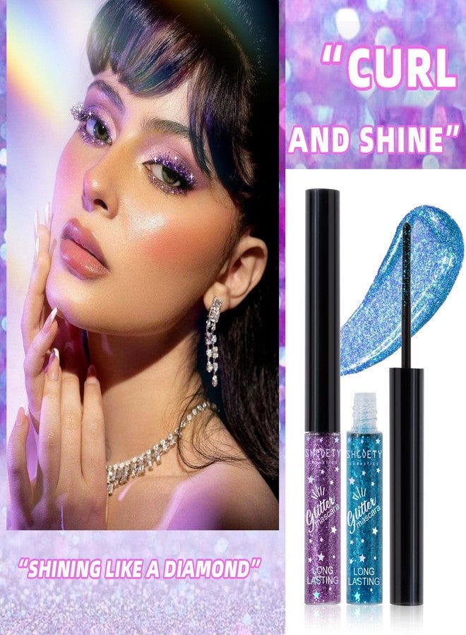 DENESTUP 5 Colours Mascara for Eyelashes, Colourful Pearly Glitter Mascara Set Shining Eyelashes Voluminous Eye lashes Charming Waterproof Longlasting Halloween Christmas Eyes Look Makeup - Image 5