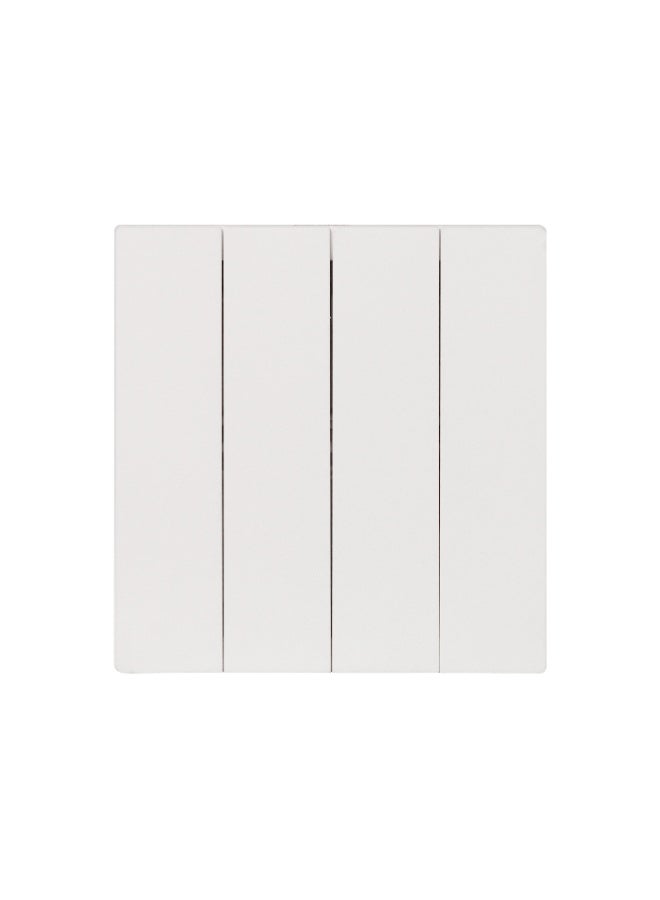 Donmarco Ultra Thin 4 Gang 1 Way Light Switch - Ultra Thin Premium Plastic Material, Modern & Durable, Fire-Resistant Electric Switch, 15-Year Warranty, Wall Switch for Home and Office (Matt White) - Image 1