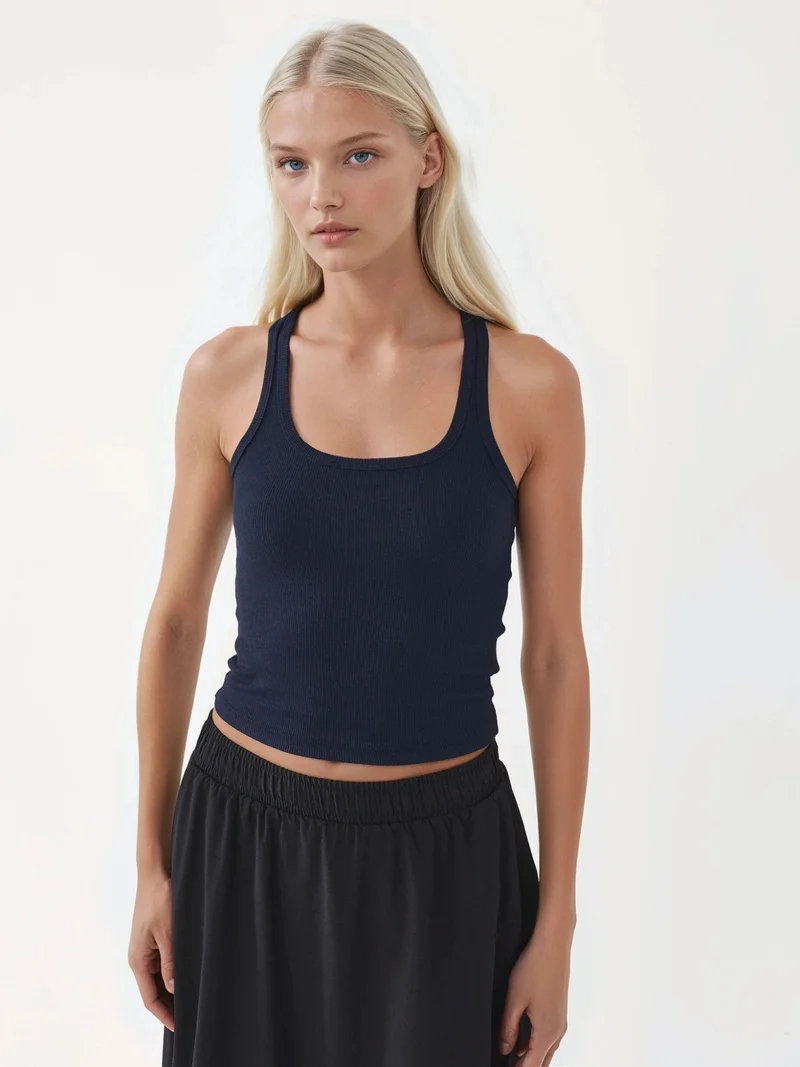 Busem BUSEM Fitted U Collar Knitted Tank Top