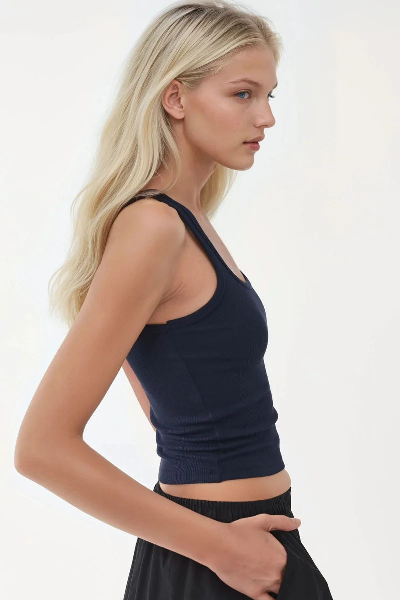 Busem BUSEM Fitted U Collar Knitted Tank Top
