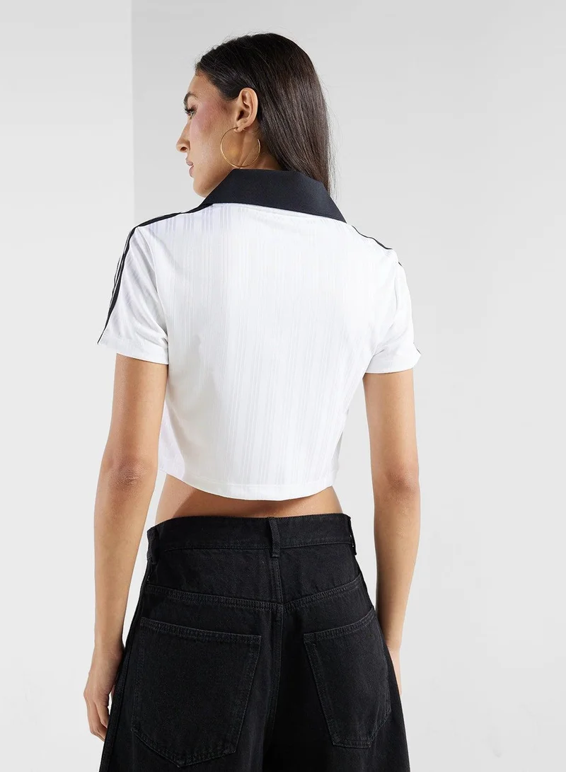 Adidas adidas V-NECK POLO White Originals Women POLO SHIRTS