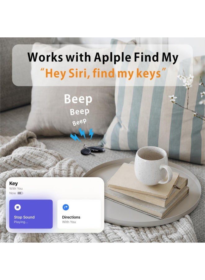 علامات تتبع الهواء - عبوة من 4 قطع، علامة ذكية لتتبع الأمتعة تعمل مع Apple Find My (iOS فقط)، علامات تتبع مقاومة للماء للعثور على العناصر للمفاتيح والأمتعة وحقيبة الظهر والمحفظة - Image 4