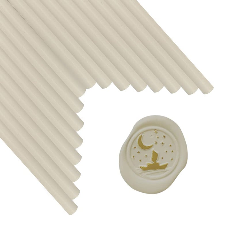 ANBOSE 16 Pieces Milk White Wax Seal Sticks for 044 Inch Glue Gun NonToxic Flexible Durable Craft Art Wedding