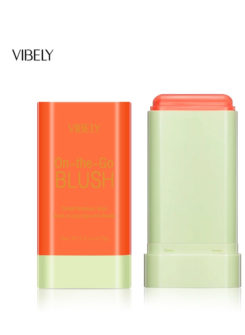 فايبلي كريم أحمر الخدود أحمر الخدود للخدود والعينين والشفاه من أجل تفتيح البشرة، أحمر الخدود طبيعي مع مقاوم للماء والعرق، مكياج عاري متعدد الاستخدامات، أحمر الخدود الكريمي 02 برتقالي مرجاني - Image 1