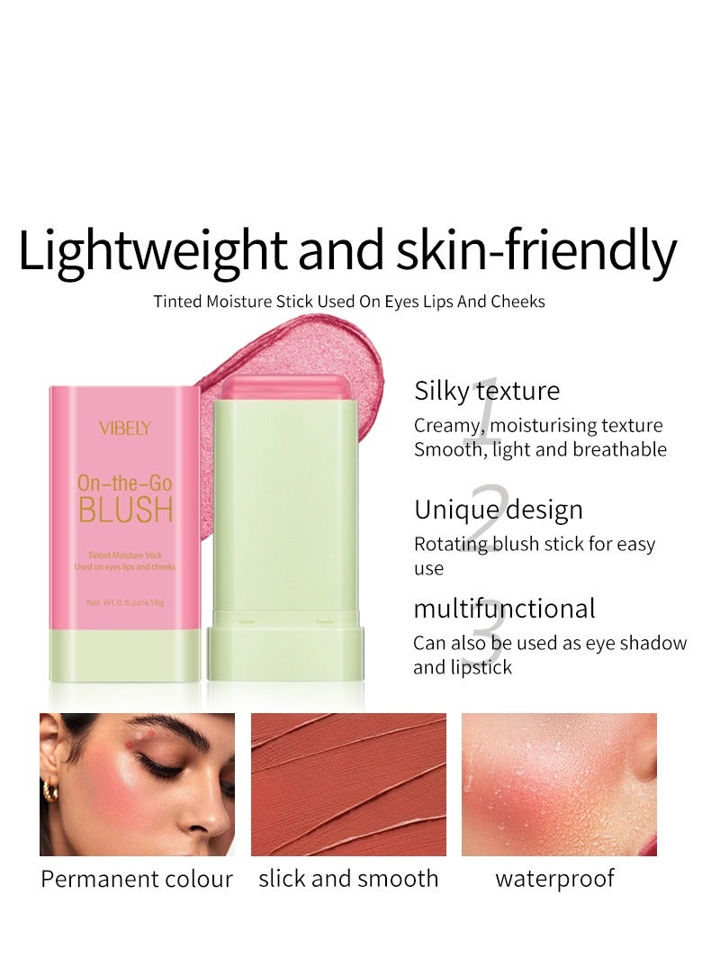 فايبلي كريم أحمر الخدود أحمر الخدود للخدود والعينين والشفاه من أجل تفتيح البشرة، أحمر الخدود طبيعي مع مقاوم للماء والعرق، مكياج عاري متعدد الاستخدامات، أحمر الخدود الكريمي 02 برتقالي مرجاني - Image 4