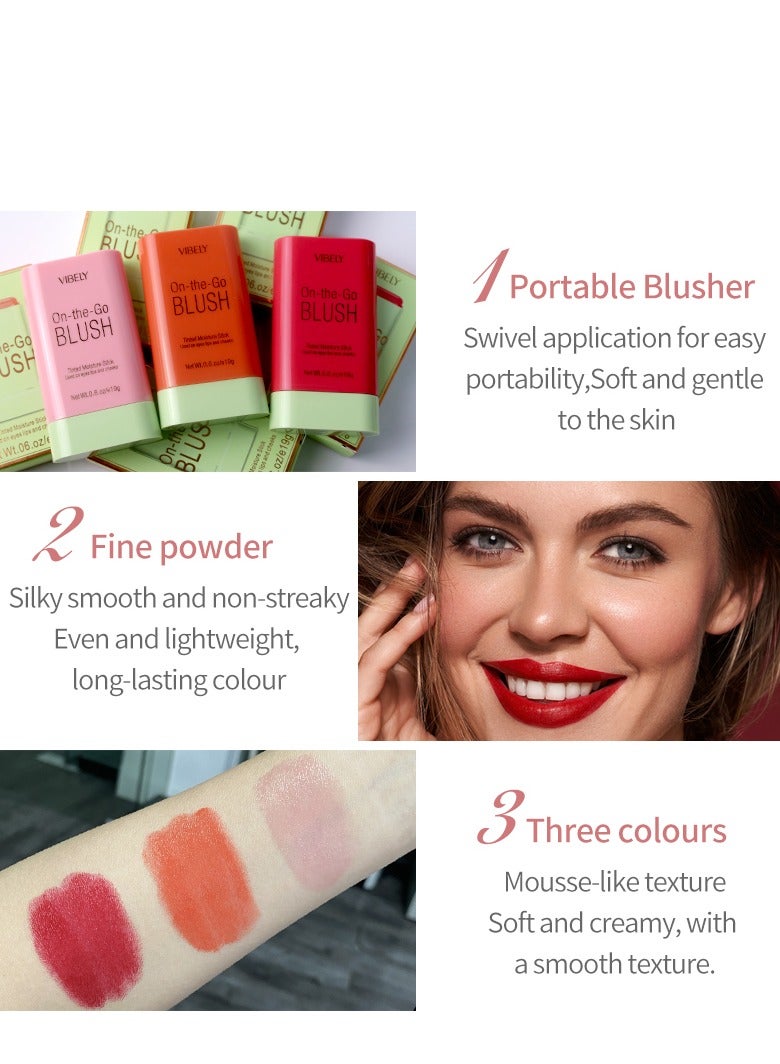 فايبلي كريم أحمر الخدود أحمر الخدود للخدود والعينين والشفاه من أجل تفتيح البشرة، أحمر الخدود طبيعي مع مقاوم للماء والعرق، مكياج عاري متعدد الاستخدامات، أحمر الخدود الكريمي 02 برتقالي مرجاني - Image 5