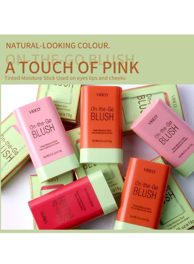 فايبلي كريم أحمر الخدود أحمر الخدود للخدود والعينين والشفاه من أجل تفتيح البشرة، أحمر الخدود طبيعي مع مقاوم للماء والعرق، مكياج عاري متعدد الاستخدامات، أحمر الخدود الكريمي 02 برتقالي مرجاني - Image 2