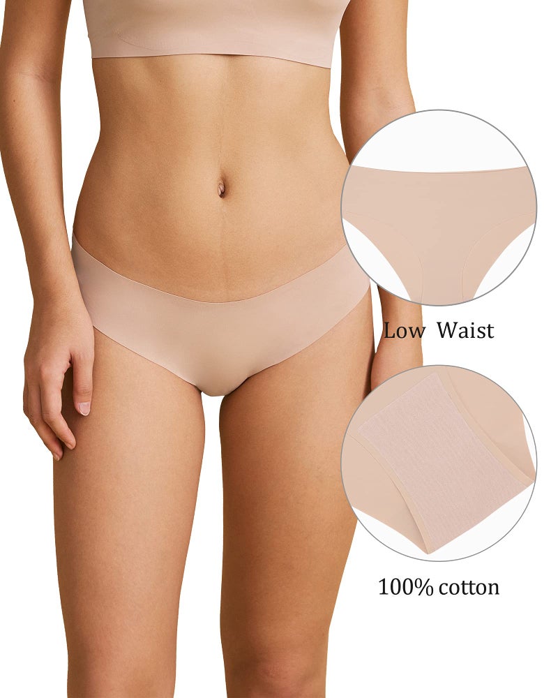 SHARICCA Women Seamless Cheeky Bikini No Show Panties Ladies Invisible Breathable Hipster Soft Stretch Underwear 7 Pack (7P11,M) - Image 2