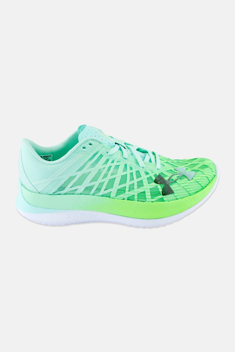 UNDER ARMOUR أحذية جري للأطفال الأولاد Ua Flow Velociti Elite مزودة بأربطة، لون أخضر ليموني - Image 2