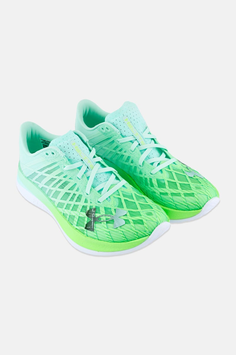 UNDER ARMOUR أحذية جري للأطفال الأولاد Ua Flow Velociti Elite مزودة بأربطة، لون أخضر ليموني - Image 3