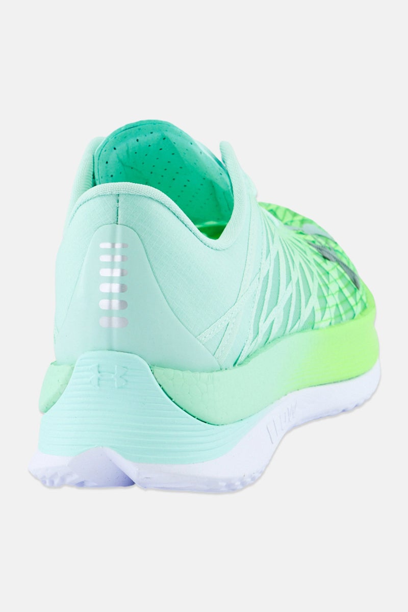 UNDER ARMOUR أحذية جري للأطفال الأولاد Ua Flow Velociti Elite مزودة بأربطة، لون أخضر ليموني - Image 4