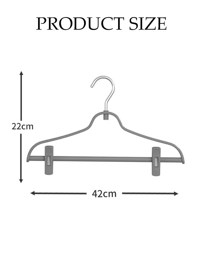 DUNISO 5Pcs Clothes Hangers with Clips Non-slip Thickening 2-in-1 Clothes Hanger and Pants Clip with 360°Swivel Hook Space-Saving Non Marking Adjustable Clips Clothes Hanger Set for Shirts, Pants, Dresses, Skirts, Coats - Image 4