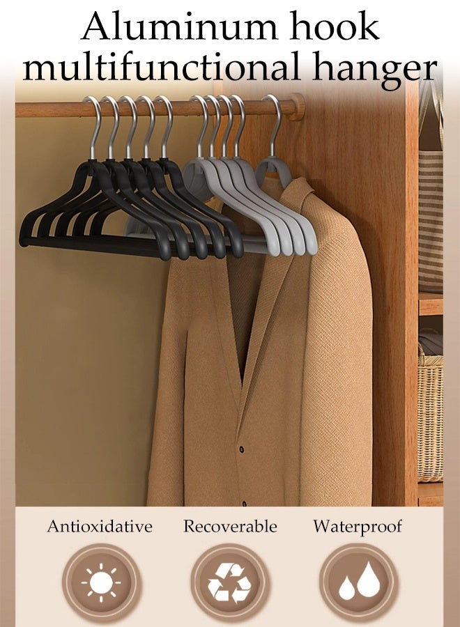 DUNISO 5Pcs Clothes Hangers with Clips Non-slip Thickening 2-in-1 Clothes Hanger and Pants Clip with 360°Swivel Hook Space-Saving Non Marking Adjustable Clips Clothes Hanger Set for Shirts, Pants, Dresses, Skirts, Coats - Image 2