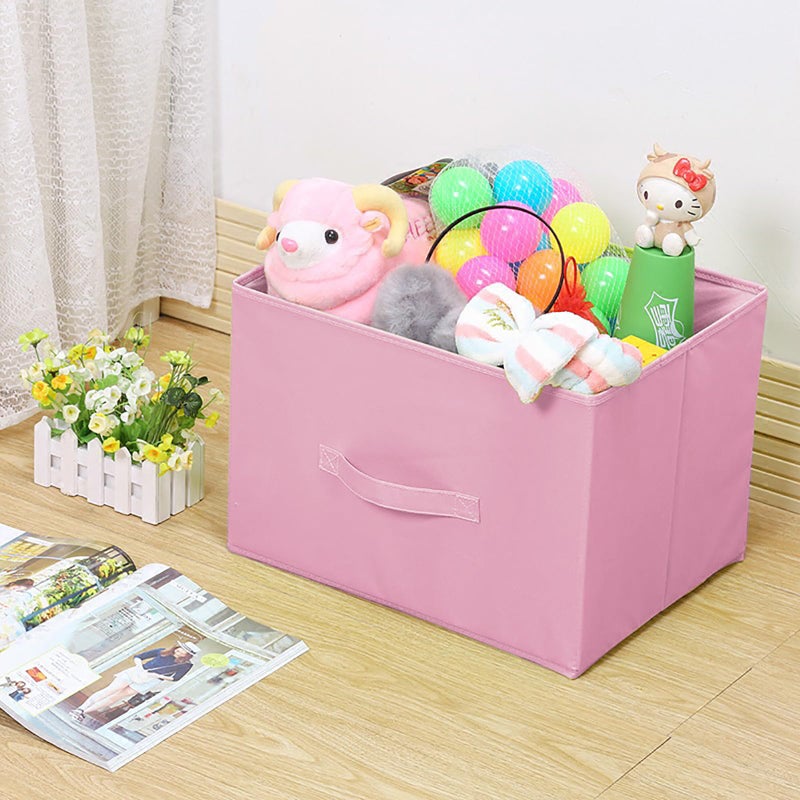 EBIGIC EBIGIC Pink Bins[6 Pack] 9.0""x7.5""x7.5"" Small Size Fabirc Foldable Closet Toy Organizer Collapsible Cloth - Image 5