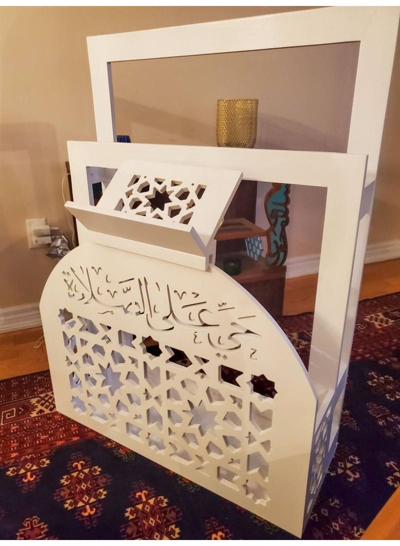 Quran and prayer mat stand  Size: 70 x 50 cm  Available in white - Image 2