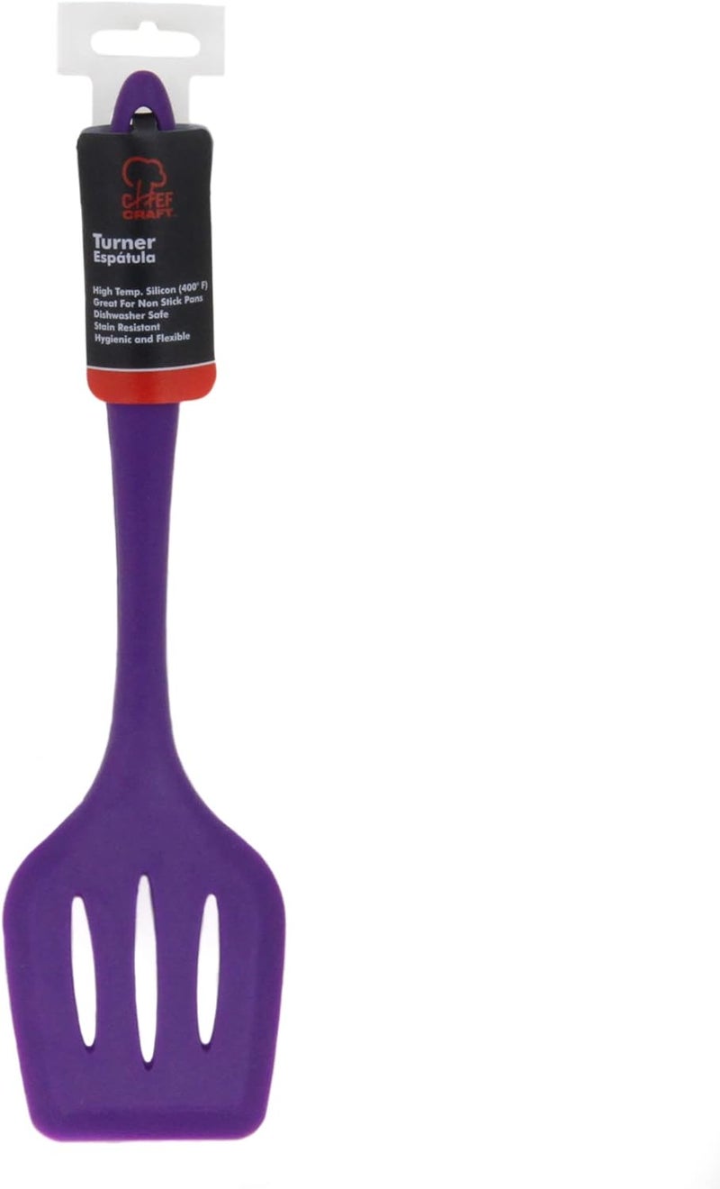 Chef Craft Premium Silicone Turner/Spatula, 11.75 inch, Purple - Image 2