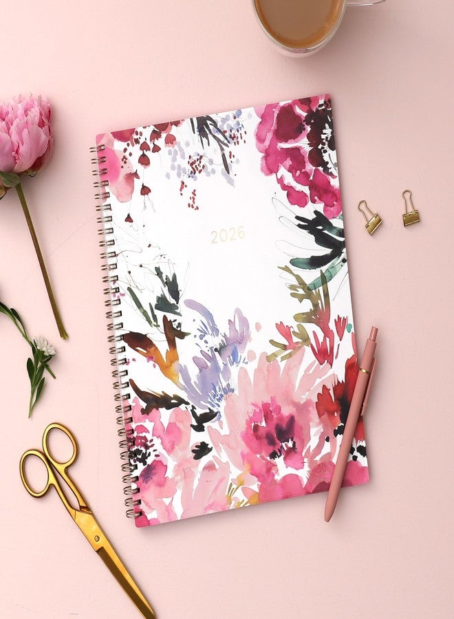 Blue Sky Kelly Ventura 2026 Weekly and Monthly Planner Calendar, January 2026 - December 2026, 8.5" x 11", Flexible Cover, Laminated Tabs, Durable Twin Wire Binding, Storage Pocket, Magenta Blooms - Image 2