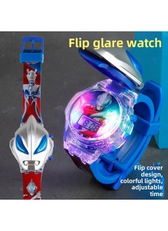 Gold Sailor Galaxy Ultraman Luminous Watch Flash Children's Watch Toy Watch Ultraman Watch For Men And Women-Color:Jade Concave Convex Man ]-Specifications:Blister Card Packaging