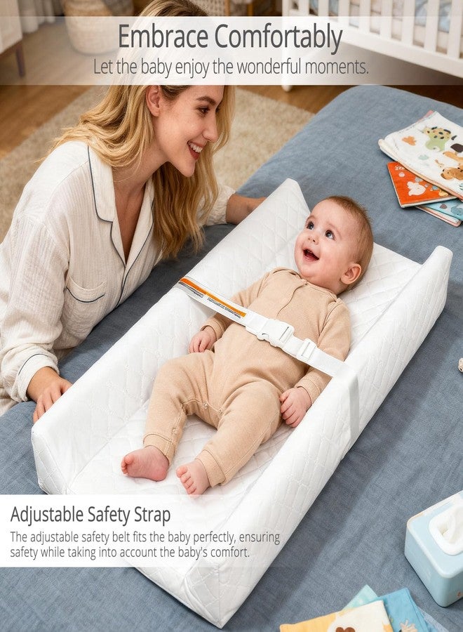 JVEOO Waterproof Baby Changing Pad, Non-Slip Wipeable Diaper Changing Mat with Safety Strap 32x16 Inch Infant Diaper Change Pad Suitable for Dresser & Table - Image 3