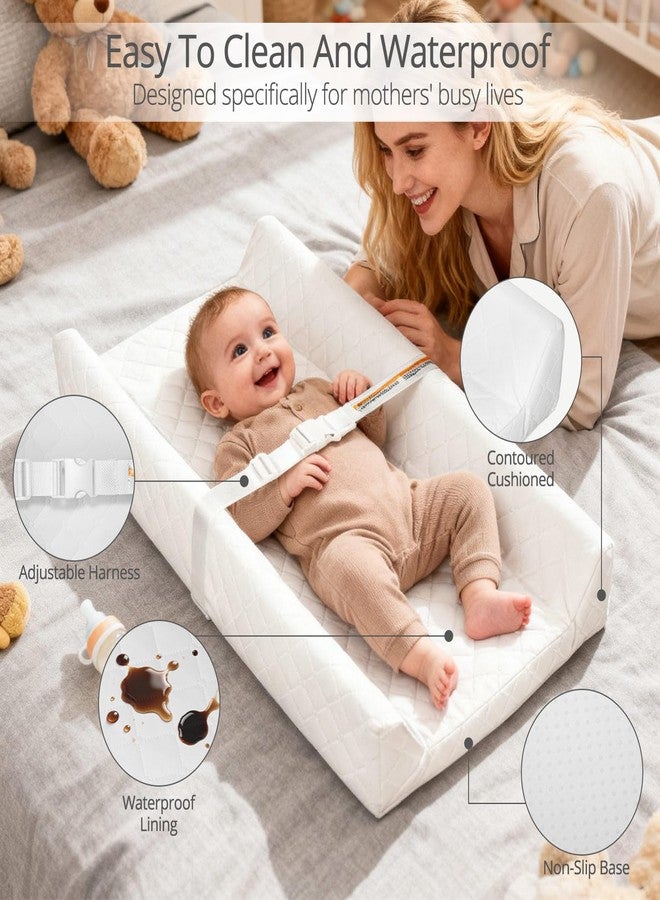 JVEOO Waterproof Baby Changing Pad, Non-Slip Wipeable Diaper Changing Mat with Safety Strap 32x16 Inch Infant Diaper Change Pad Suitable for Dresser & Table - Image 2